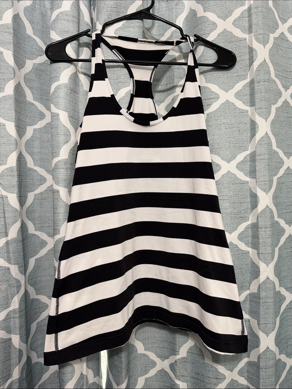 lululemon athletica Black and White Striped Cool Racerback Tank